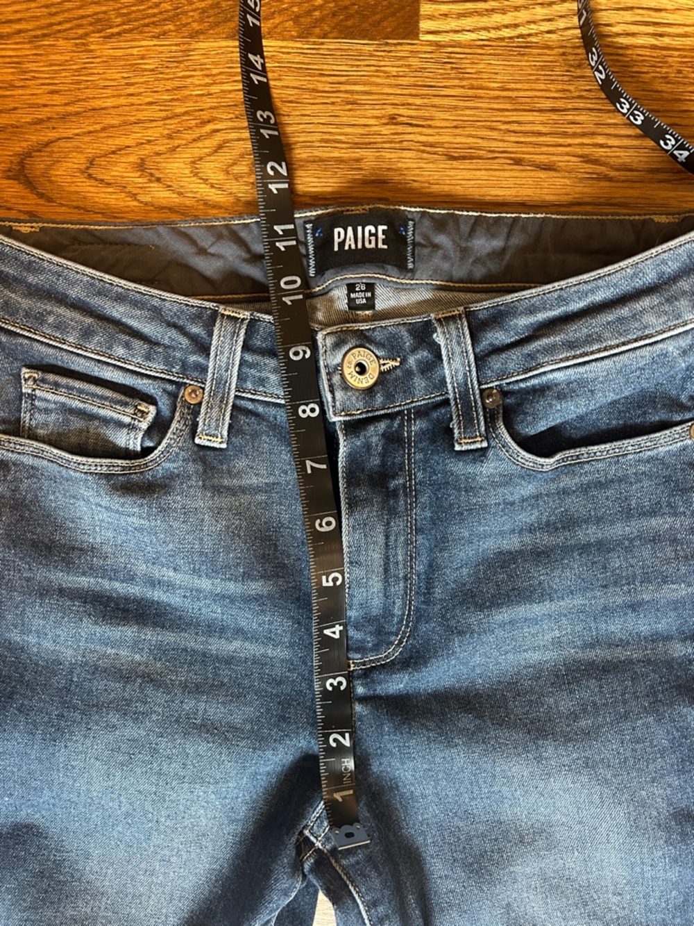 NWOT PAIGE jacqueline straight w/ raw hem jeans in axel - Picture 7 of 10